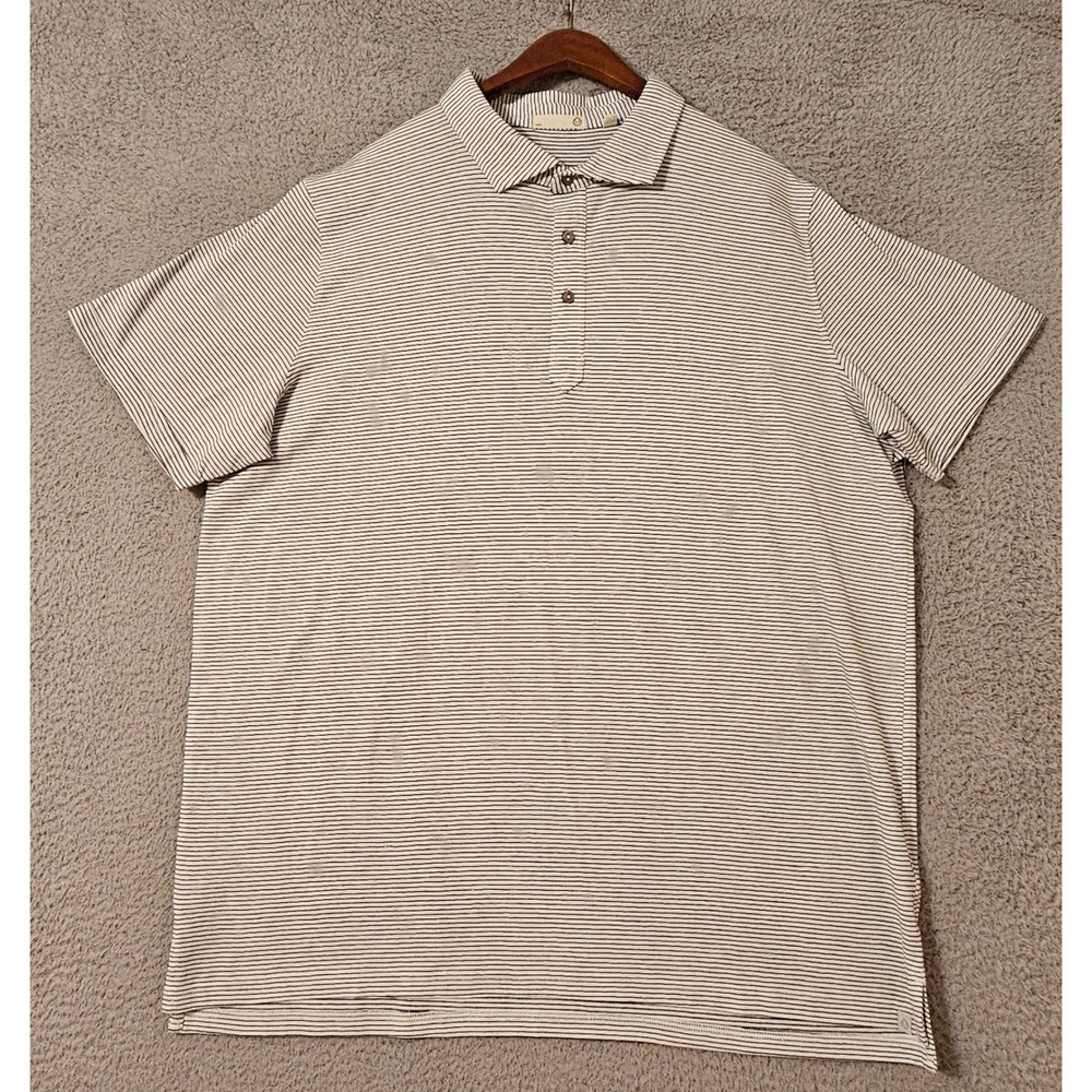 Tasc‎ Performance Bamboo Blend Short Sleeve Polo Shirt Mens Size 2XL White Blue